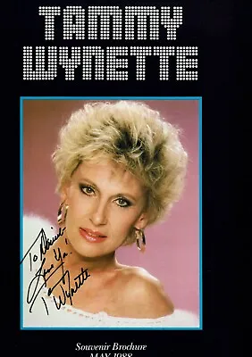 Tammy Wynette Hand Signed Vintage May 1988 Programme 13 X 9 Inches • £120