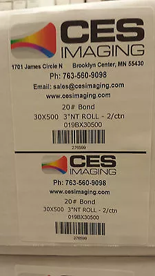 2 Rolls 30 X500' Bond Plotter Paper KIP OCE Xerox Ricoh • $99.95