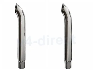 PAIR 6  - 5  OD X 24  Long Chrome Exhaust Stack Pipe Tailpipe Curved Top Turnout • $220