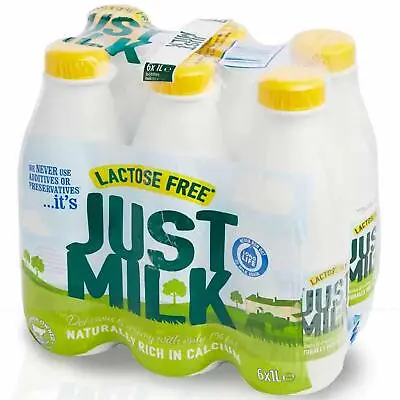 Candia Just Milk UHT Lactose Free Skimmed Long Life Lacto Bottles Pack 6 X 1L • £12.99