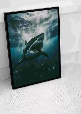 Jaws Poster Shark Great White Sea Wow Beautiful Print Wall Art   Size A3 A4 • £8.95