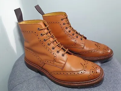 Trickers 'Stow' Brogue Boots Brown UK 9 Dainite Soles Excellent Condition  • £280