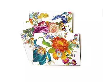 BNWT MacKenzie-Childs Set Of 4 White Flower Market Cork Backed Placemats • $149