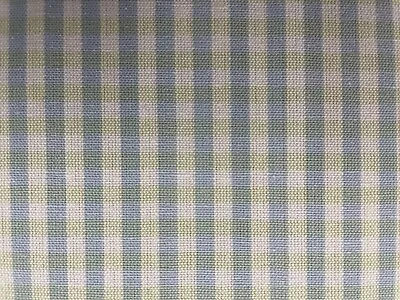 Arto Gingham Check Woven Cotton BLUE GREEN IVORY Curtain Blind Upholstery • £2.99