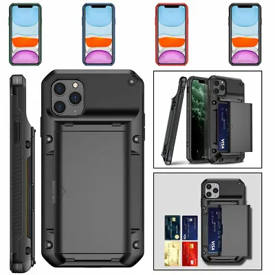 $18.46 • Buy For IPhone 12 11 Pro Max XS XR 8 7 Plus Shockproof Slide Card Holder Case Cover