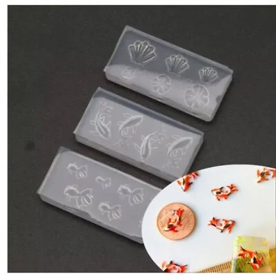 3pc Fish Pond Silicone Mould Mold Resin Epoxy UV Lily Koi Goldfish Polymer Clay • $6.99