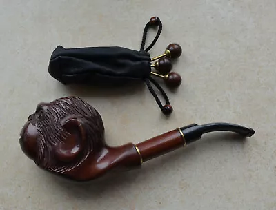 Tobacco Pipe Wooden Handmade Smoking PIPE  Monkey  + Tools  • $75.34