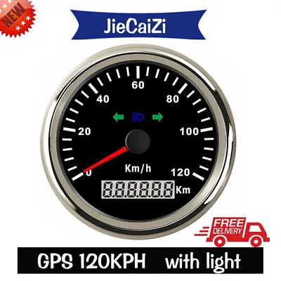 85mm 120kph GPS Speedometer For Auto Marine With Left Right And High Beam Black • $114.90