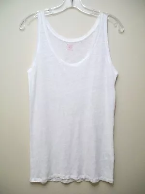 Majestic Paris Extrafine 100% Linen Knit Tank Top White Made In Europe Sz 2 Or S • $35