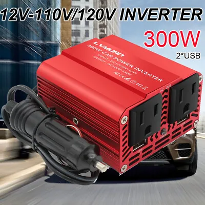 300W Car Power Inverter DC 12V To AC 110V 120V Converter Adapter Charger Outlet • $16.99