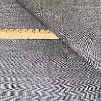 Vintage Pre Shrunk Super 100’s Imported  Grey Herringbone Fabric Lot Yds = 6.67 • $366.40