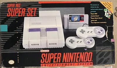 Super Nintendo Snes Console System Complete In Box CIB Super Mario World • $345