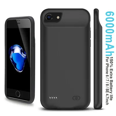$65.53 • Buy 150% 6000mAh Extra External Battery Charger Case Certified IPhone 6/ 6S/7/8/SE2