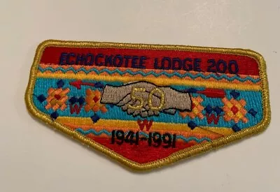 BSA OA Echockotee Lodge 200 50th Anniversary 1941-1991 Flap • $11.98