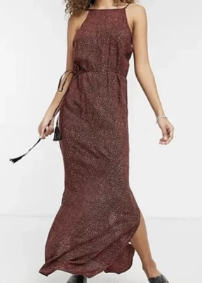 £24 • Buy Oasis BNWT High Neck Low Back Black Red Dot Beach Maxi Dress Size Small 