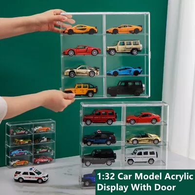 Acrylic Display Case For 1:32 Hot Wheels Car Model Toy Cabinet Rack With Door AU • $45.97