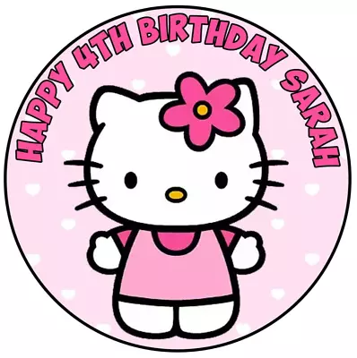 HELLO KITTY Edible Cake Topper Rice Wafer Paper PERSONALISED BIRTHDAY DECORATION • $10.95