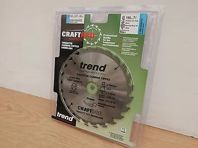 Trend 190mm 24t Tct Thin Kerf Saw Blade Dewalt Flexvolt 54v Dcs575 Csb/19024tc • £15