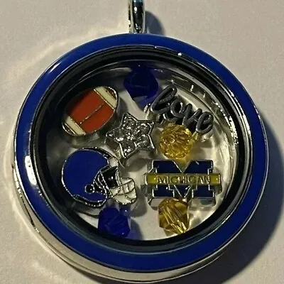 Michigan Wolverines Tide NCAA Memory Charm Locket W/ 22 IN Chain NEW • $19