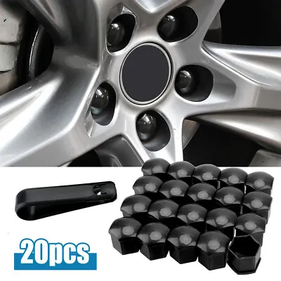 $9.89 • Buy 20Pcs 17mm Black Car Hub Screw Cover  Auto Wheel Nut Caps Bolt Rim Accessories
