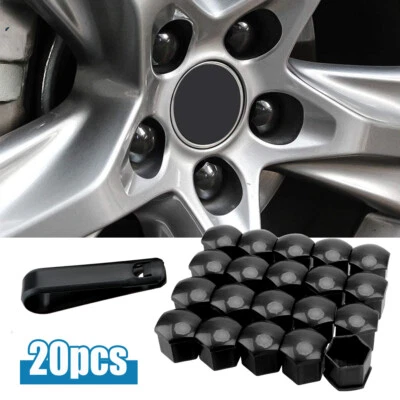 $9.89 • Buy 20Pcs 17mm Black Car Hub Screw Cover  Auto Wheel Nut Caps Bolt Rim Accessories