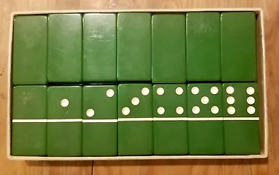 Vintage Boxed GREEN CATALIN DOMINOES By Cardinal ~ Complete + Instructions! • $55