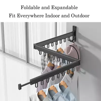 Wall Mounted Clothes Hanger Rack Foldable Clothesline Expandable Airer Dryer • $79