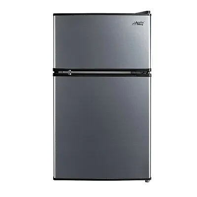 Arctic King 3.2 Cu Feet Two Door Mini Fridge With Freezer Stainless Steel • $105.98