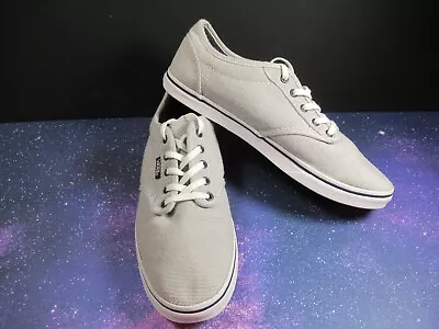 Women's Vans Size U.S. 7 Atwood Canvas Grey Navy Pinstripe Accent Off The Wall • $31.99