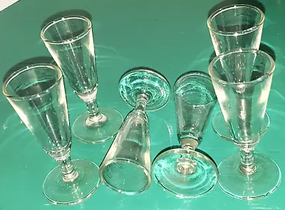 Set Of 6 Vintage Stemmed Cordial Liquor Stemware Shot Glasses Clear Glass • $18