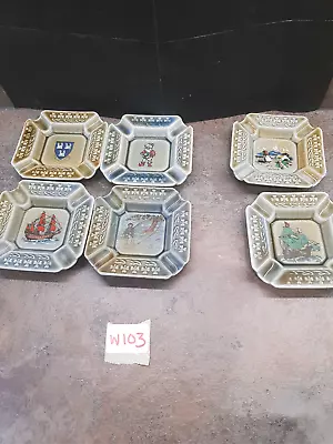 Set Of Six Wade Ashtrays Various Scenes. (W103) • £9.99