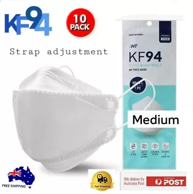 10PCS KF94 Medium White 3D Face Protective 4-Layer Mask Individual Packaged  • $27.99