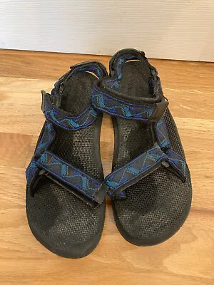 Vintage Men's Teva Sandals Blue Black Sz 10 Sturdy! Beach Hiking Travel Great! • $34.95