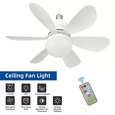 Modern Ceiling Fan Light Kit 6 Blades W/ Remote Control 3-speed Chandelier Lamp • $25.95