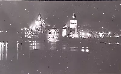 Prague Night View Geo. C. Dury & Co. Magic Lantern Glass Slide • $2.95