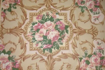 3+ Yds Quadrille Fabric Romantic Aubusson Rose Floral 100% Cotton Drapery • $55.99