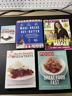 Lot Of 5 Cookbook Rachael Ray Express Lane Meals Martha Stewart’s Pies And Tart • $15.80