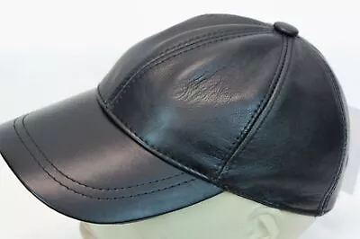 Adjustable 100% GENUINE REAL Lambskin Leather Baseball Cap Hat Sport Visor NWT • $13.89