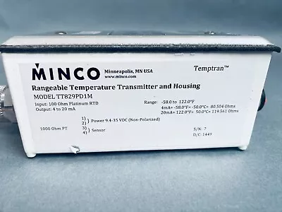 Minco Temptran Rangeable Temperature Transmitter And Housing • $100