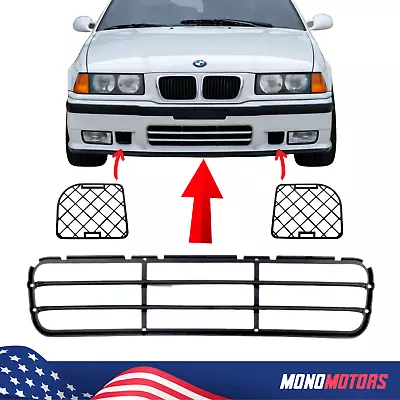 3 PCS GRILL SET For BMW E36 M-TECH BUMPER SLAT TYPE & METAL FAST DELIVER7 • $89