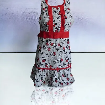 DISNEY Minnie Mouse Adult Size Full-Length Frill Dress Apron 100% Cotton NWT • $16