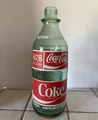 Vintage Circa 1970's 2 Liter Coca Cola Green Glass 67.6 Fl Oz. Bottle  • $15.99