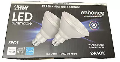 Two Pack Feit Electric PAR38 LED Spot Bright White 11.1 Watts 15000 Life Hour • $13.99