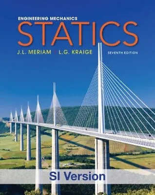 £22.87 • Buy Engineering Mechanics: Statics (Engineering Mechanics V. 1 1) By James L. Meria