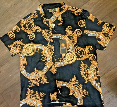 LeveL Ten Couture Men's Button-Up Shirt Size M Versace Look • $48.50