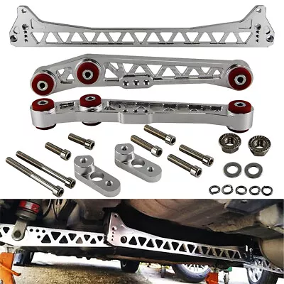 Lower Control Arm+Subframe Brace For 92-95 Honda Civic 94-01Acura Integra Silver • $167.87