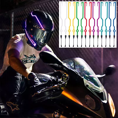 Motorcycle Helmet LED EL Lights Strip Night Riding Signal Flashing Bar DIY Decor • $9.99