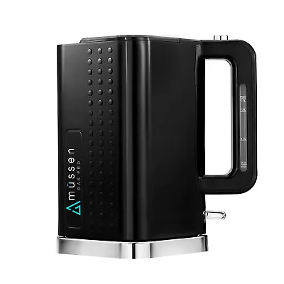 $52 • Buy Mussen Electric Kettle Black And Silver Quality Cordless 1.7L Fast Boil Jug