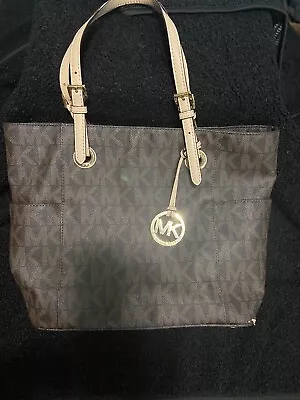 Michael Kors Jet Set Travel Top Zip Signature Monogram Tote Handbag For Women • $40