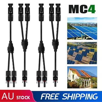 1-2 Pair Solar Y Connector Cable Plug Inline Solar PV Panel IP67 2 Connection AU • $20.63